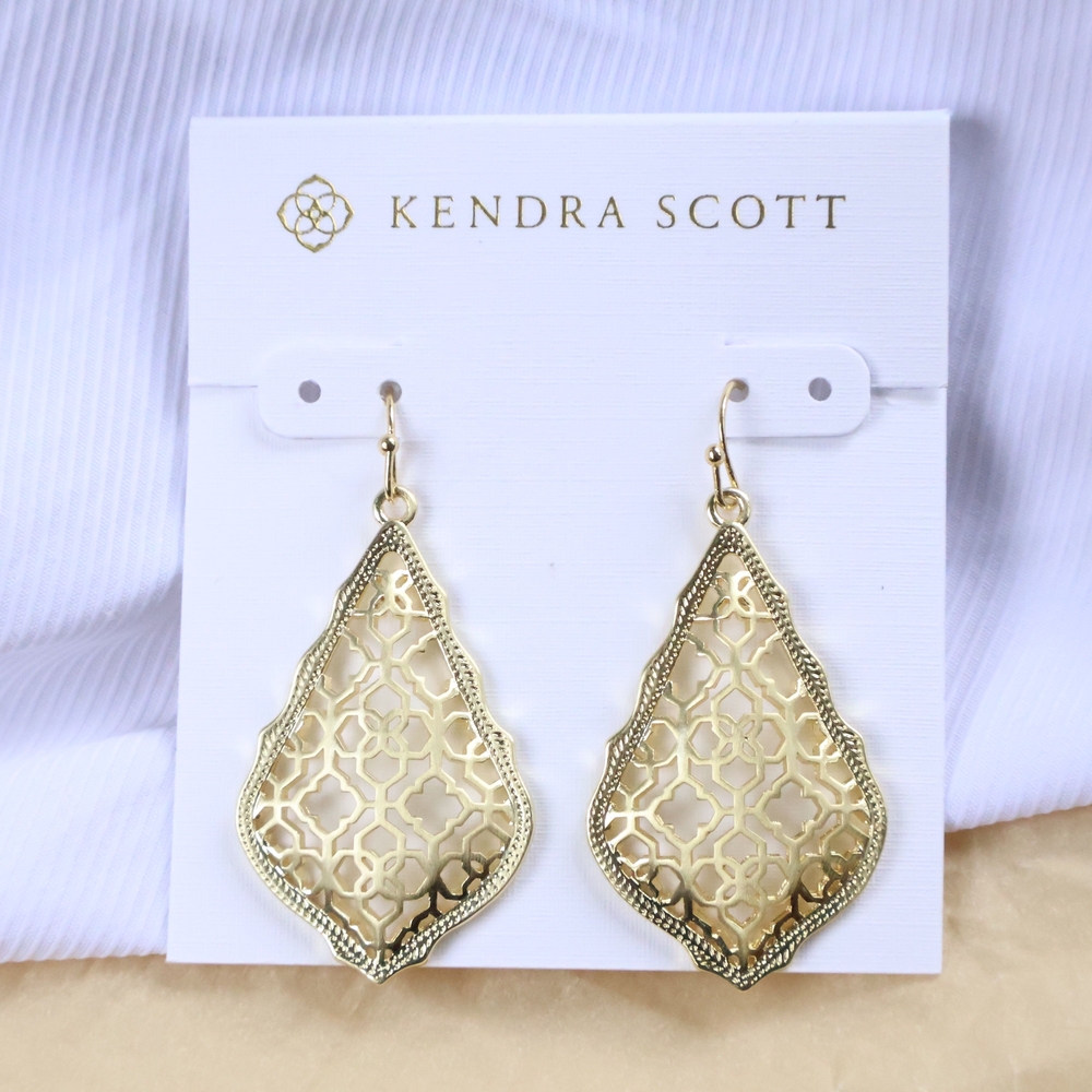 Kendra Scott Addie Gold Filigree Mix Drop Earrings